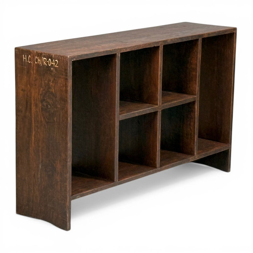 Pierre Jeanneret, 6-Hole File Rack or Bookcase, Teak, Chandigarh, 1960s