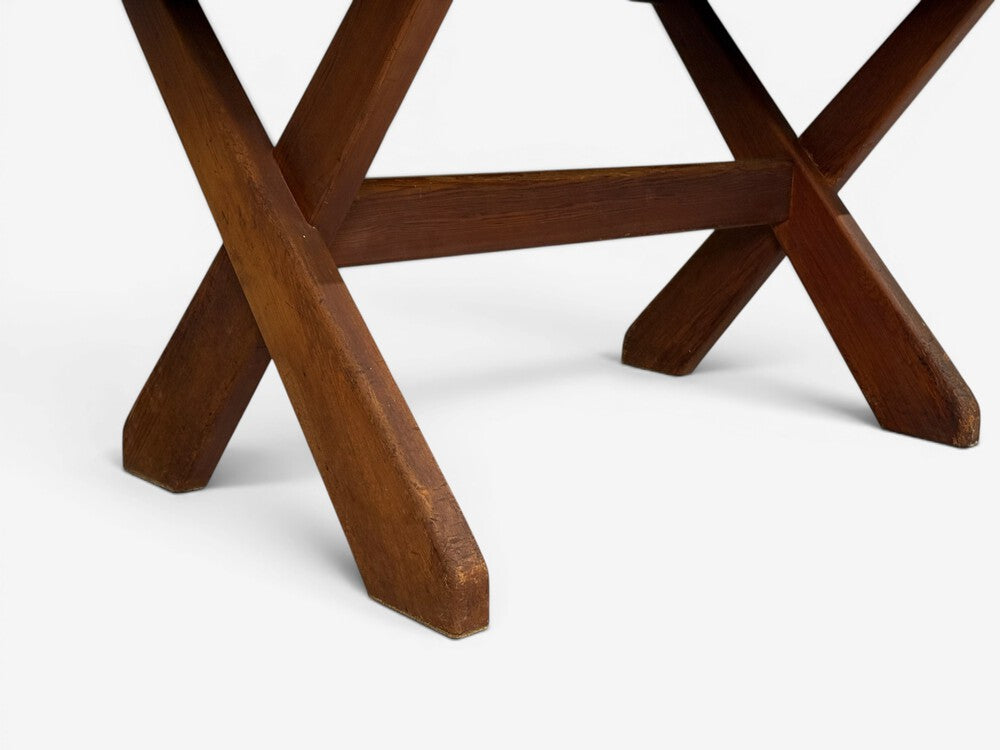 Danish Modern, Brutalist Dining Table, Stained Pine, Denmark, 1960s