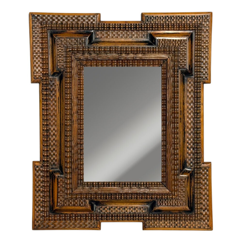 Baroque, Flemish Ripple Mirror, Carved Walnut, Mirror, Belgium, 18th c.