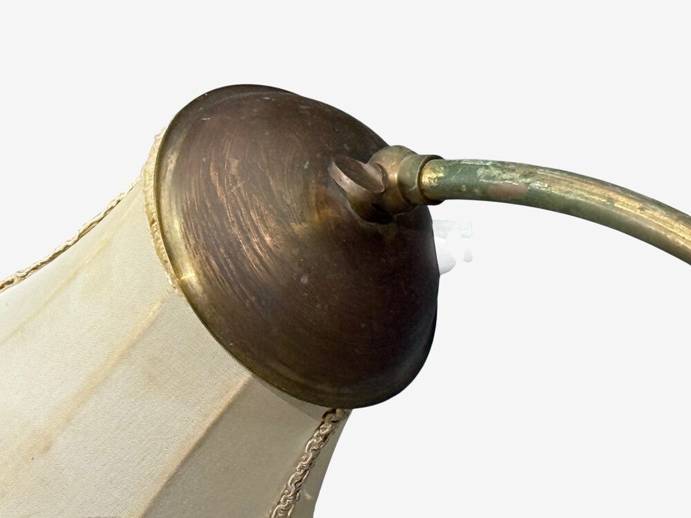 Swedish Modern, Floor Lamp, Rattan, Elm, Fabric, Sweden, 1940s