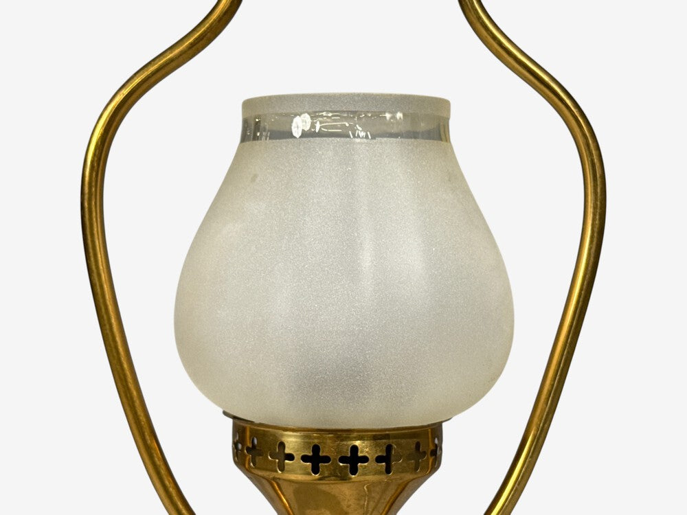 Swedish Modern, Pendant Light, Brass, Frosted Glass, Sweden, 1940s