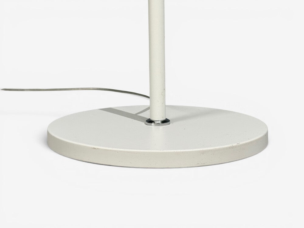 AH Belysing, Floor Lamp, White Lacquered Metal, Red Fabric, Sweden, 2000s