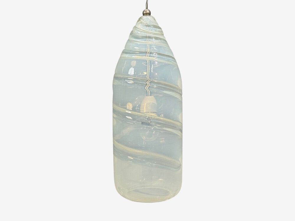 Leucos, Italian Modern, Pendant Light, Handblown Glass, Metal, Italy, 1960s
