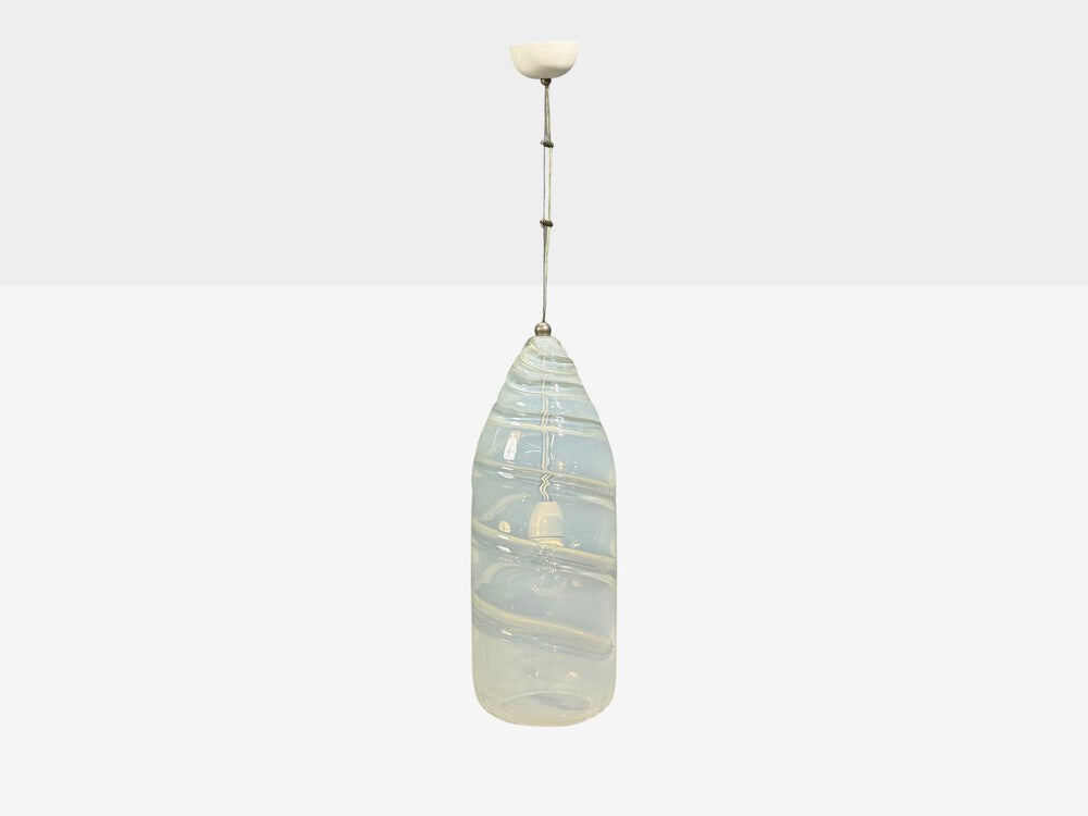 Leucos, Italian Modern, Pendant Light, Handblown Glass, Metal, Italy, 1960s