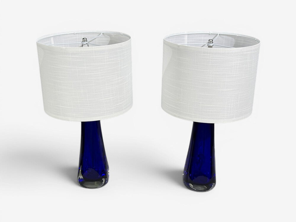 Alberto Donà, Table Lamps, Blue Murano Glass, Italy, 1995