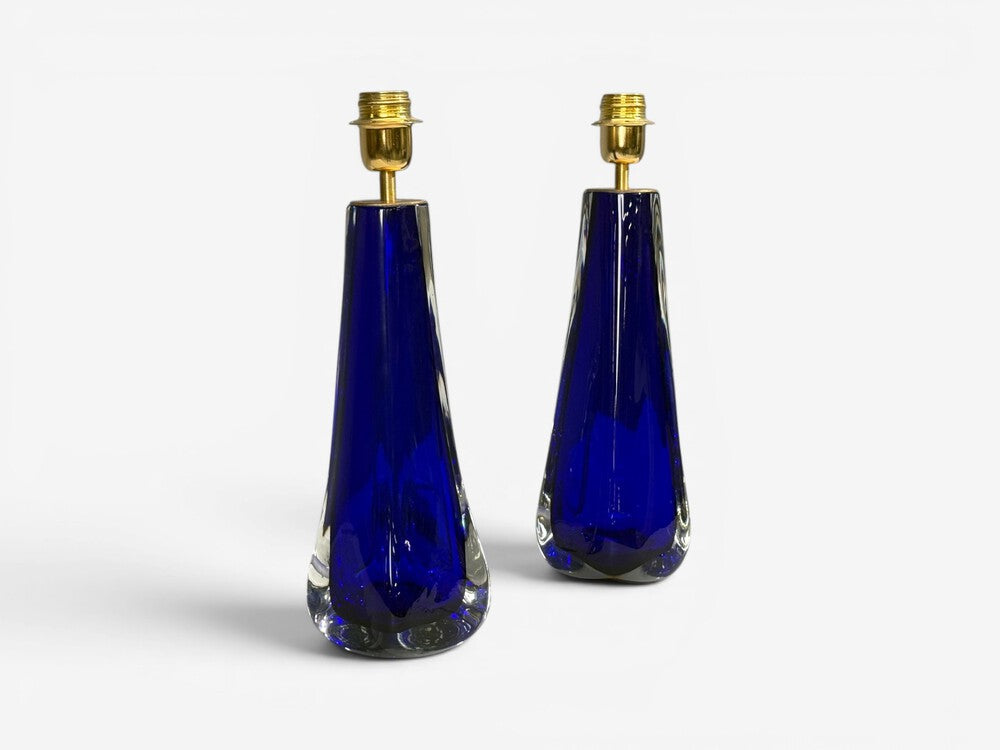 Alberto Donà, Table Lamps, Blue Murano Glass, Italy, 1995