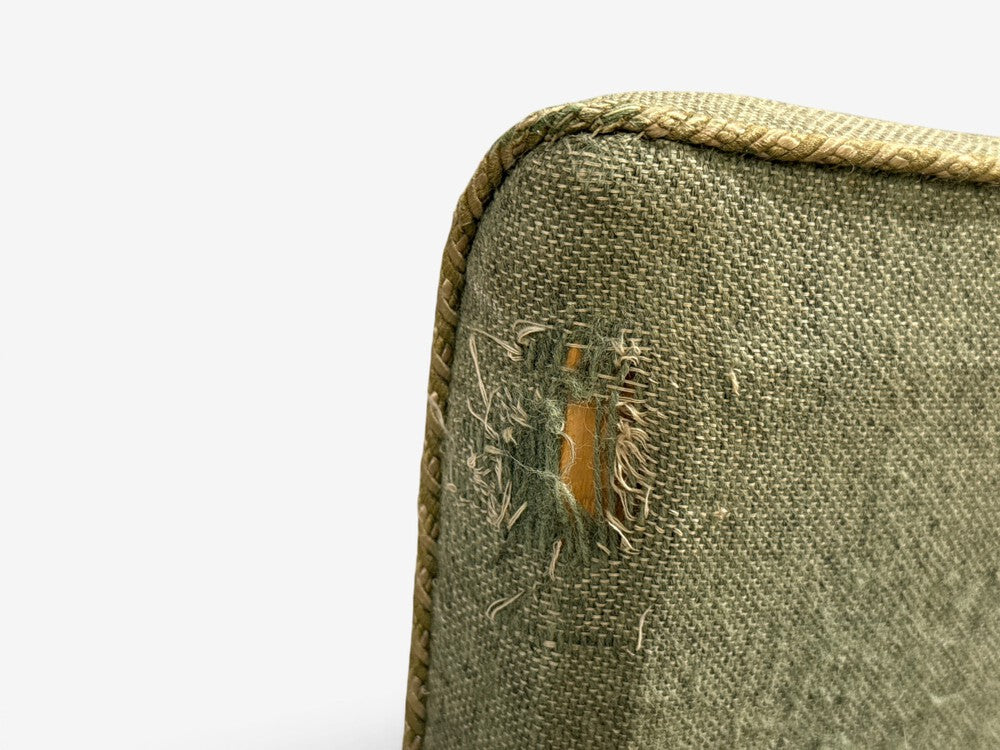 Swedish Modern, Slipper Chair, Green Fabric, Beech, Sweden, 1940s