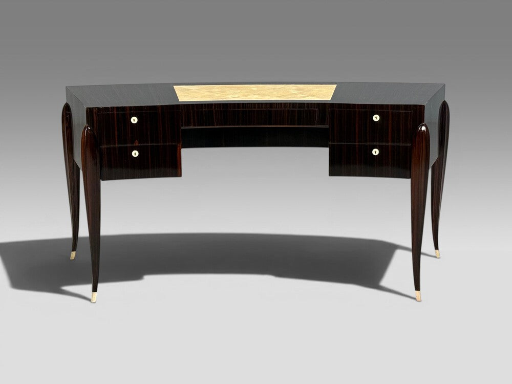 Émile-Jacques Ruhlmann Attr., Macassar Mahogany, Shagreen, France, 1900s