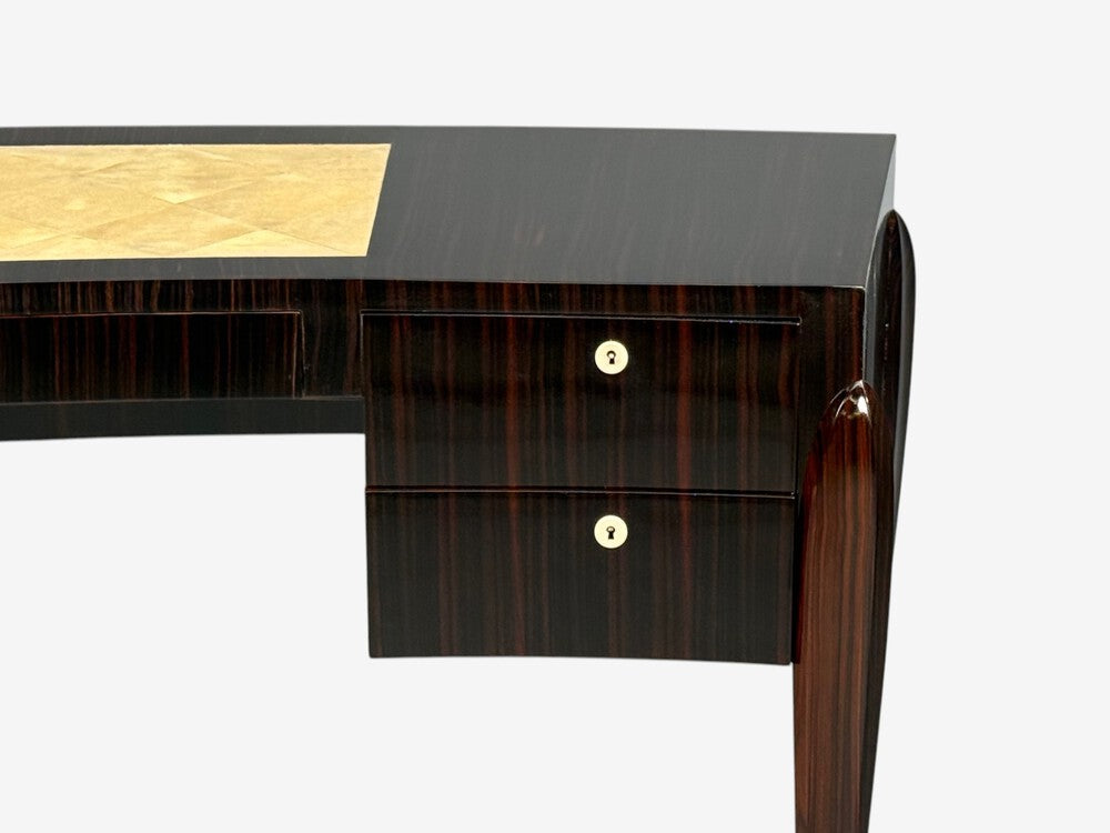Émile-Jacques Ruhlmann Attr., Macassar Mahogany, Shagreen, France, 1900s