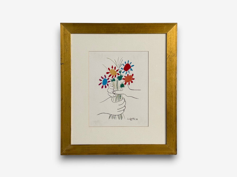 Pablo Picasso, Modern, Framed Lithograph, Paper, Gilt Frame, 1958