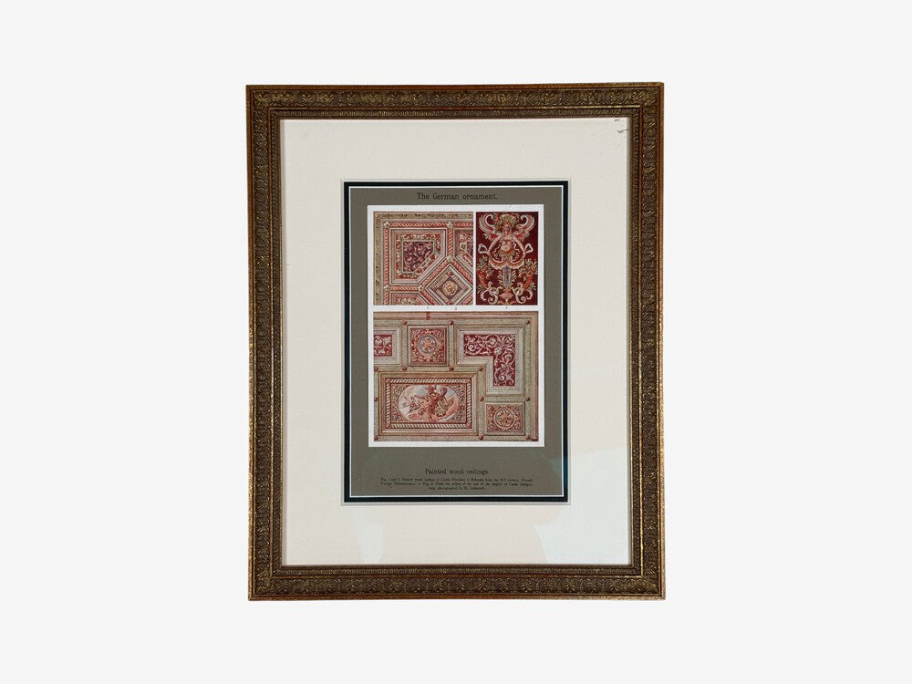 Antique Renaissance, Six Framed Antique Ornament Prints, 20th C.