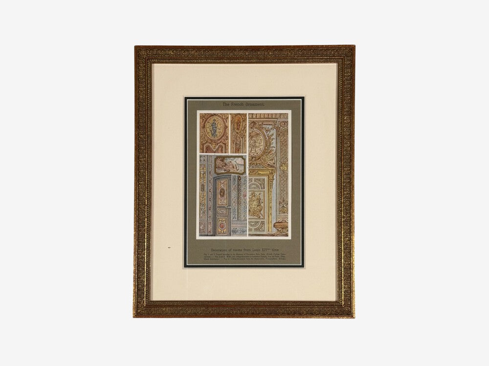 Antique Renaissance, Six Framed Antique Ornament Prints, 20th C.