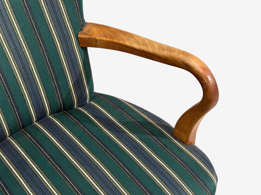 Alfred Christensen Style, Armchair, Bentwood, Fabric, Sweden, 1960s