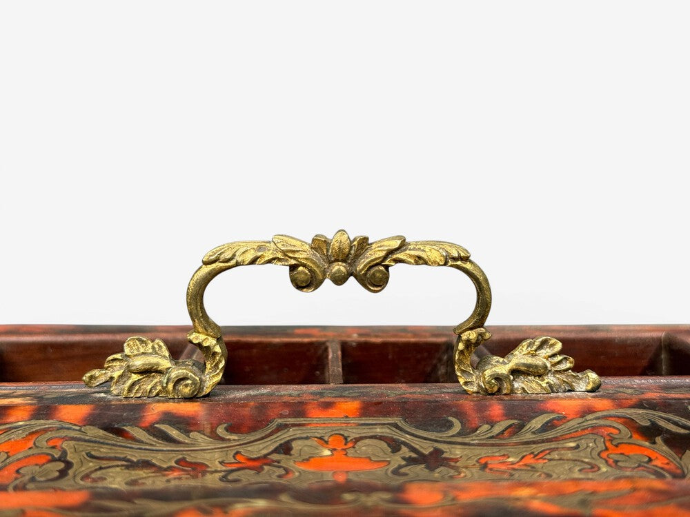 Napoleon lll, French Inkwell Desk Set, Boulle Inlay, Tortoise, France, 19th c.