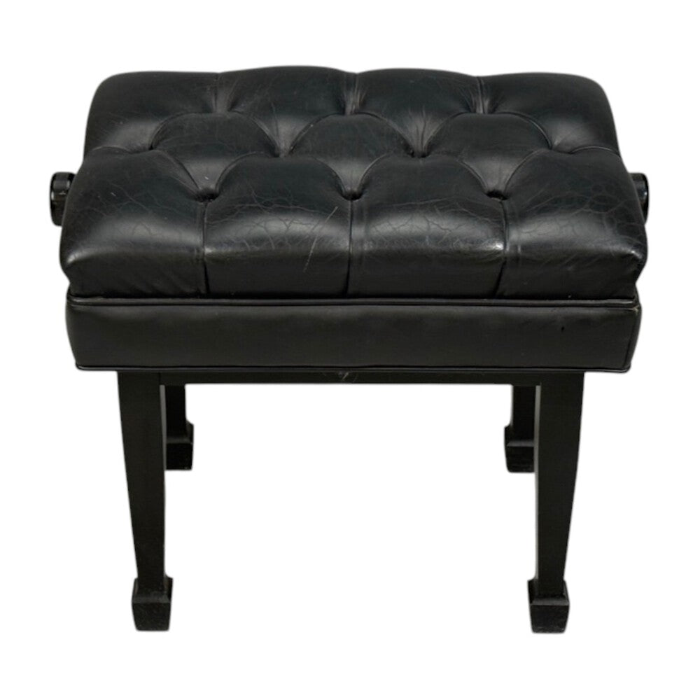 Steinway and Sons, Adjustable Piano Bench, Ebonized Wood, Leather, 2010s