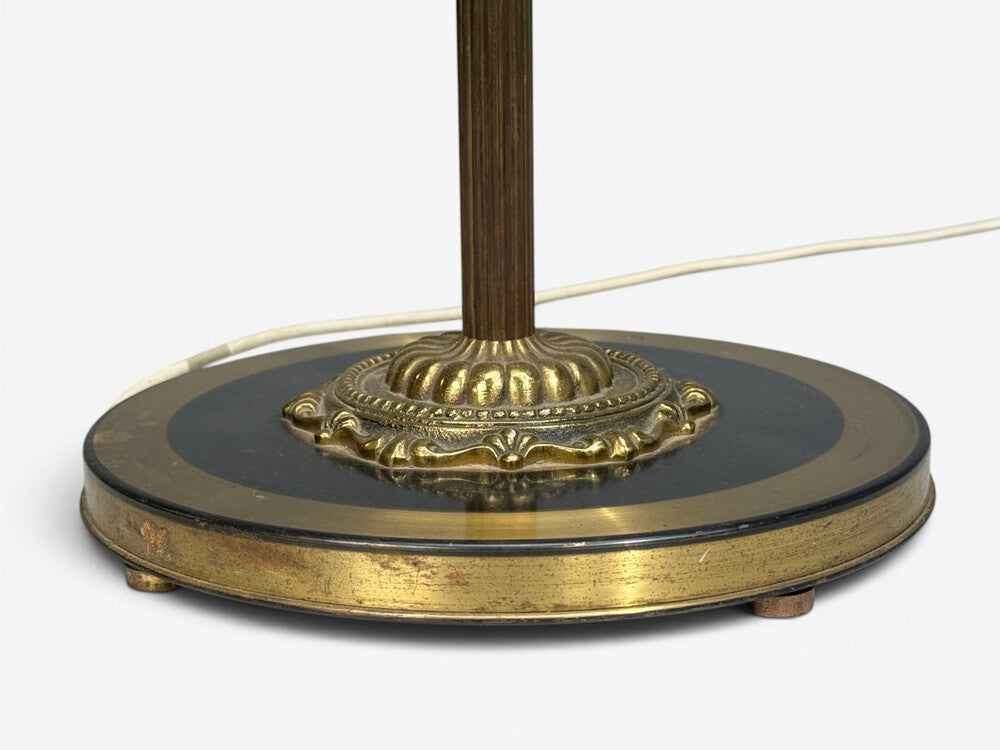 Swedish Modern, Dual Head Floor Lamp, Reeded Brass, Sweden, 1950s