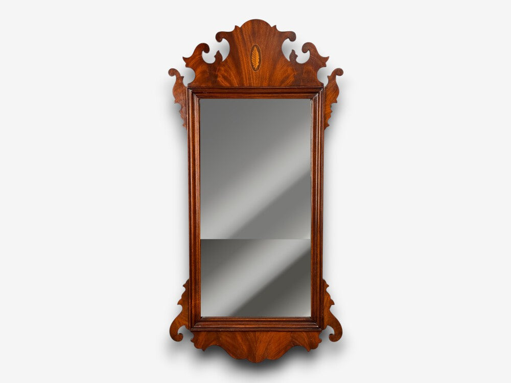 Chippendale, Wall Mirror, Mahogany, Beveled Glass, UK, 20th c.