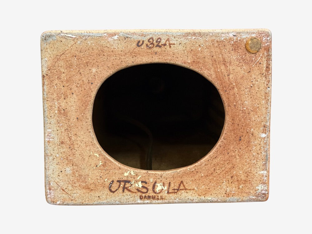 Ursula Printz, Large Table Lamp, Brown Stoneware, Denmark, 1960s