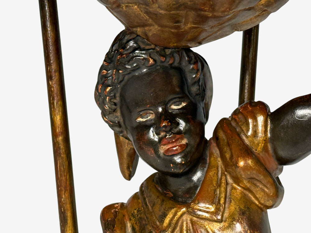 18th/19th c. Italian, Venetian Blackamoor Gueridons, Opposing Figures, Marble