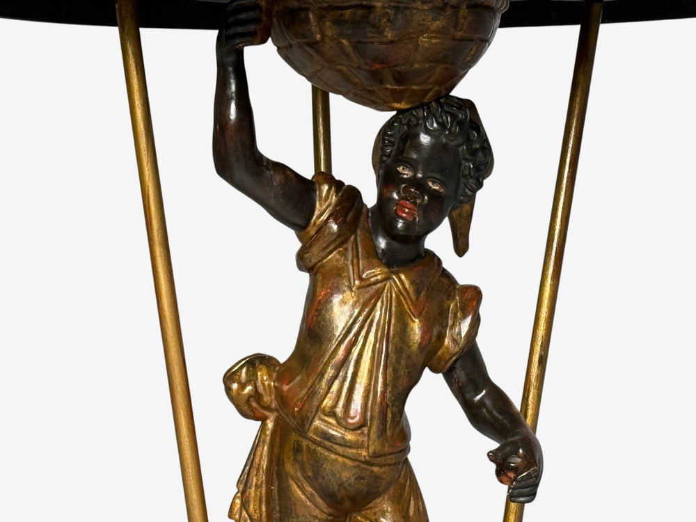 18th/19th c. Italian, Venetian Blackamoor Gueridons, Opposing Figures, Marble
