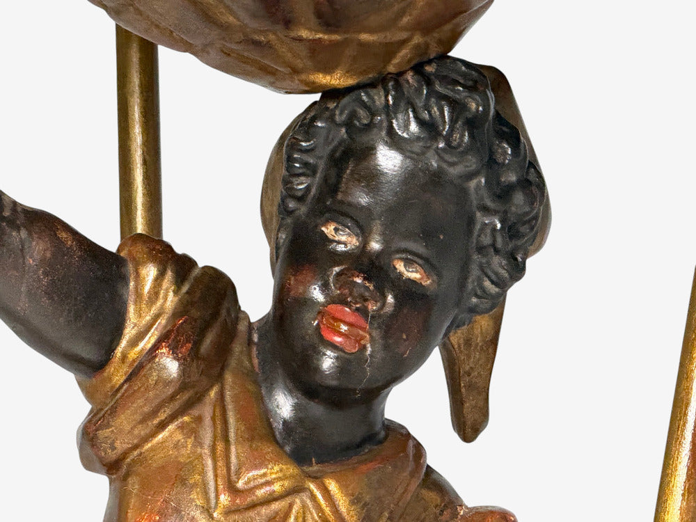 18th/19th c. Italian, Venetian Blackamoor Gueridons, Opposing Figures, Marble