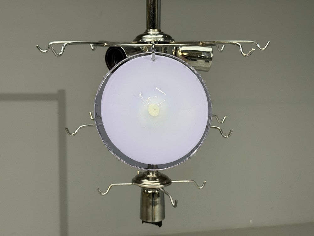 Mid-Century Modern, Purple Murano Glass, Chrome, Pendant Light, 1960s