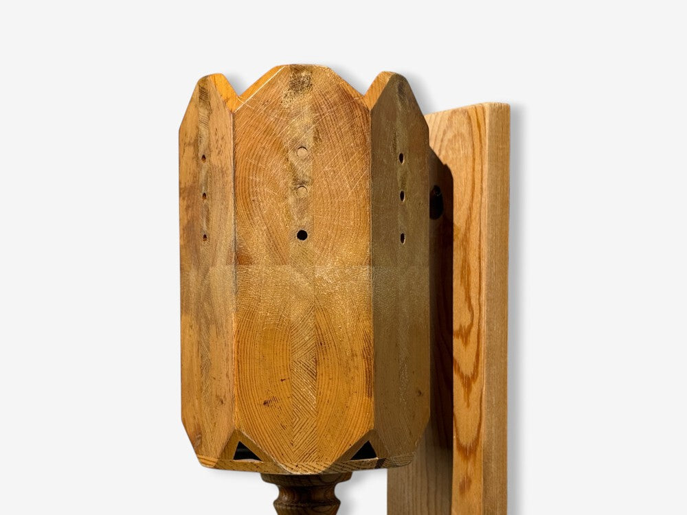 Swedish Modern, Pine, Wall Sconce, Sweden, 1970s