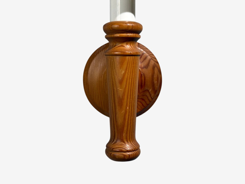 Scandinavian Modern, Wall Sconce, Pine, Fabric, Sweden, 1970s