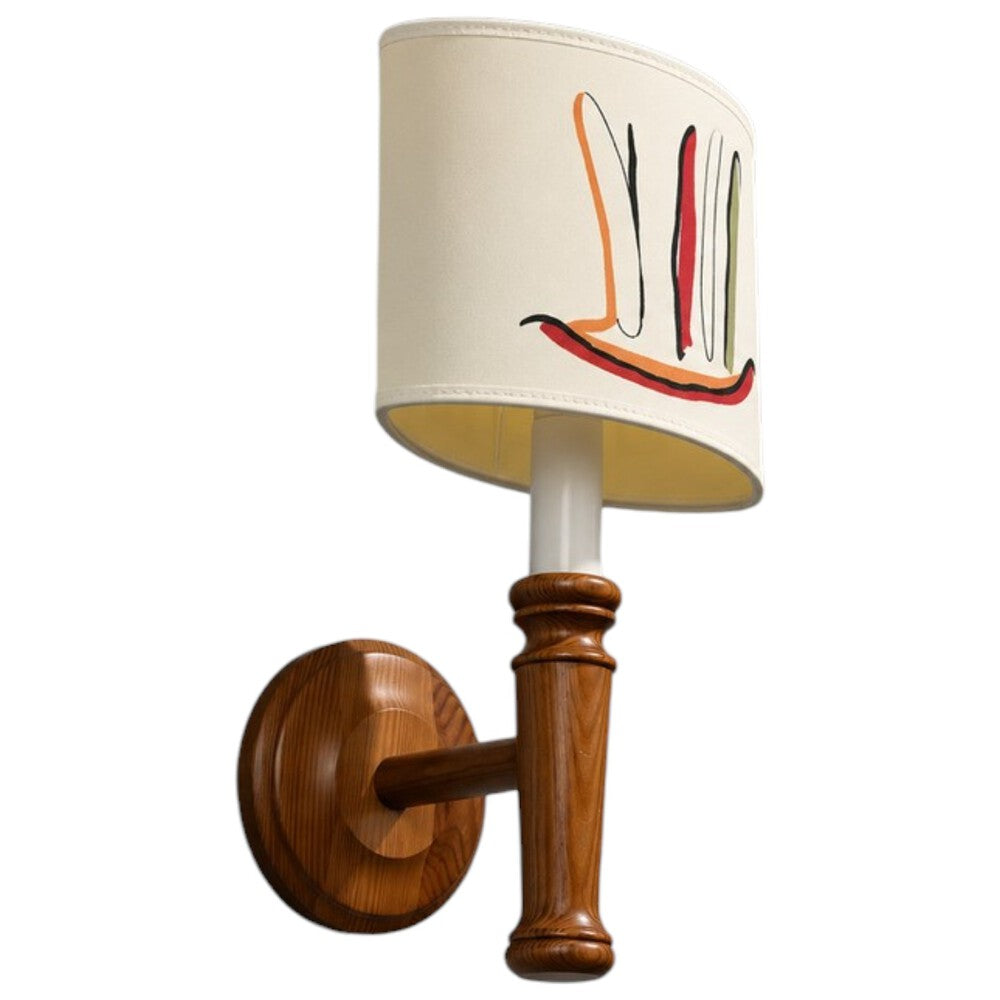 Scandinavian Modern, Wall Sconce, Pine, Fabric, Sweden, 1970s