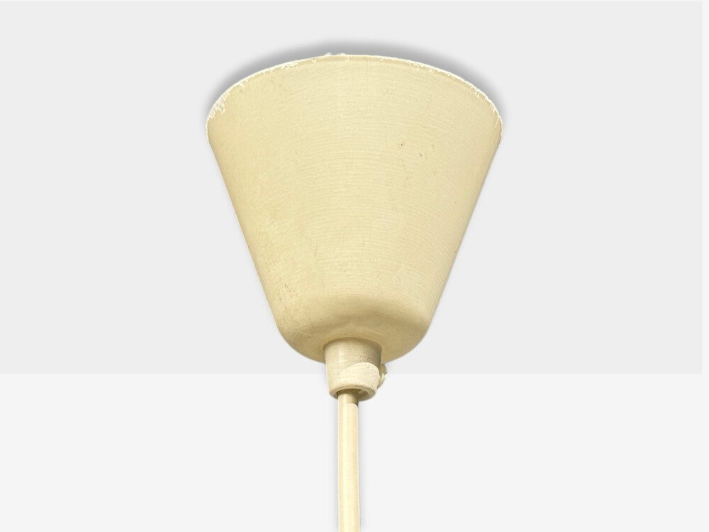 Limburg Glashütte, Small Pendant Light, Textured Glass, Plastic, Germany, 1970s