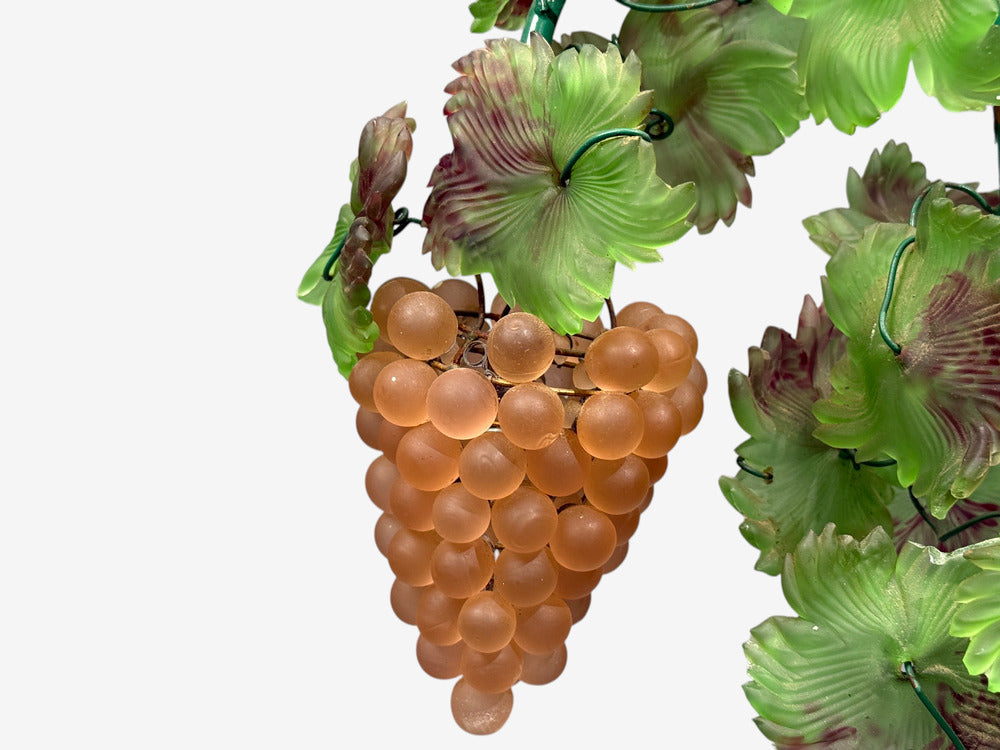 Italian Modern, Murano Glass, Art Glass, Grape Bunch Pendant Light, Italy, 1950s