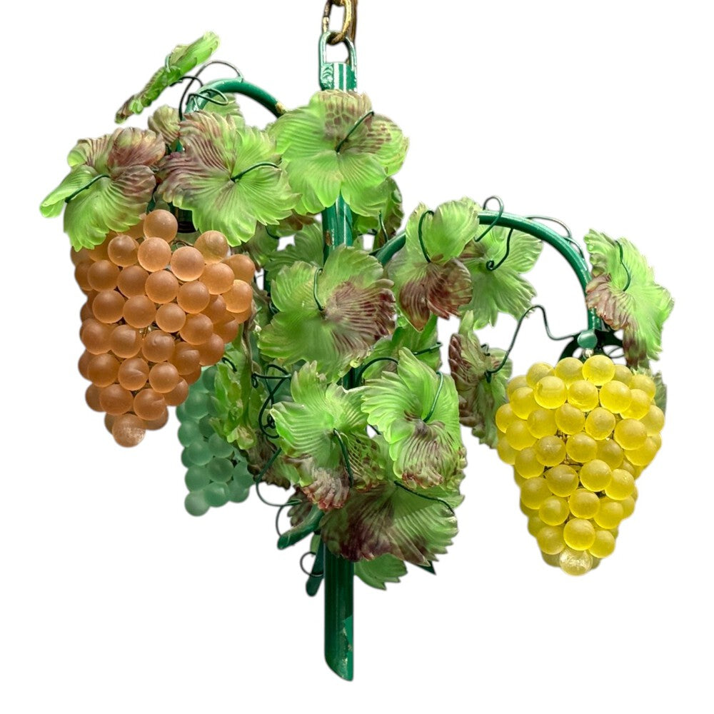 Italian Modern, Murano Glass, Art Glass, Grape Bunch Pendant Light, Italy, 1950s