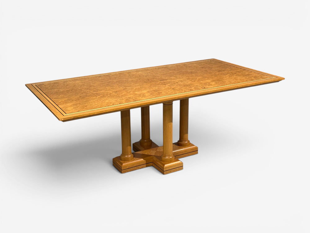 David Linley, Inlaid Dining Table, Burlwood Oak, United Kingdom, 2000s