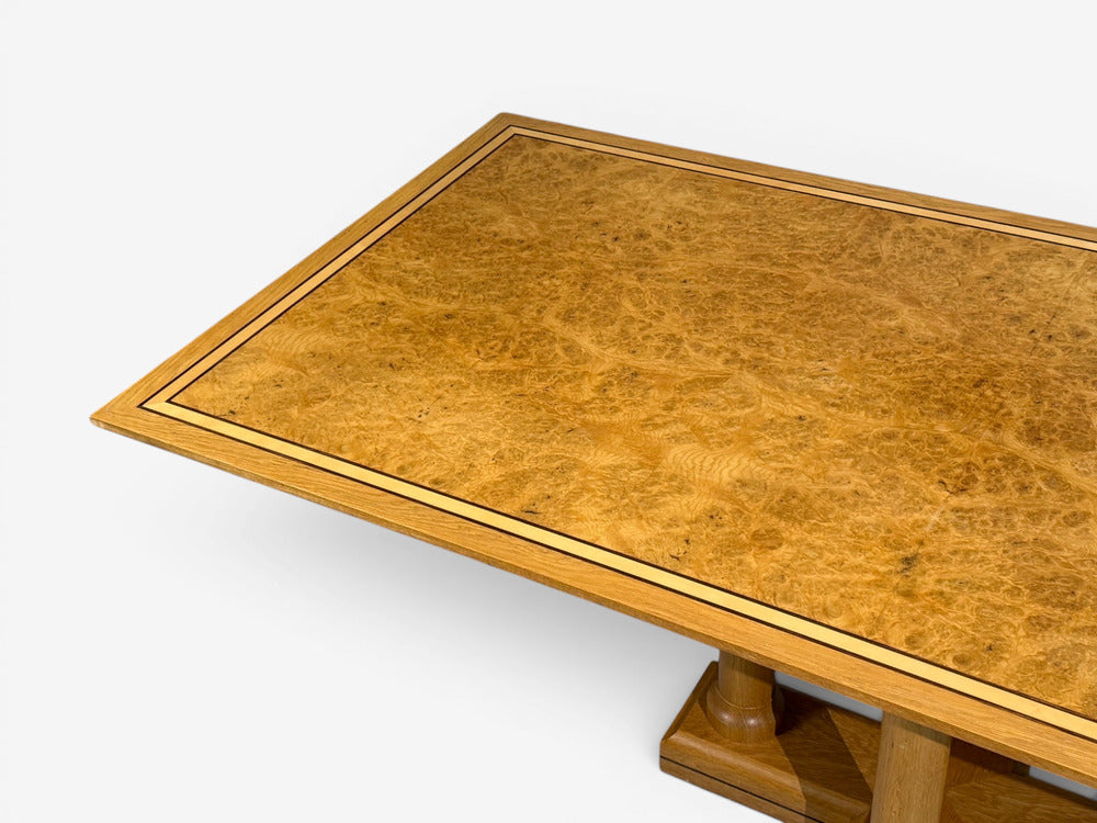 David Linley, Inlaid Dining Table, Burlwood Oak, United Kingdom, 2000s