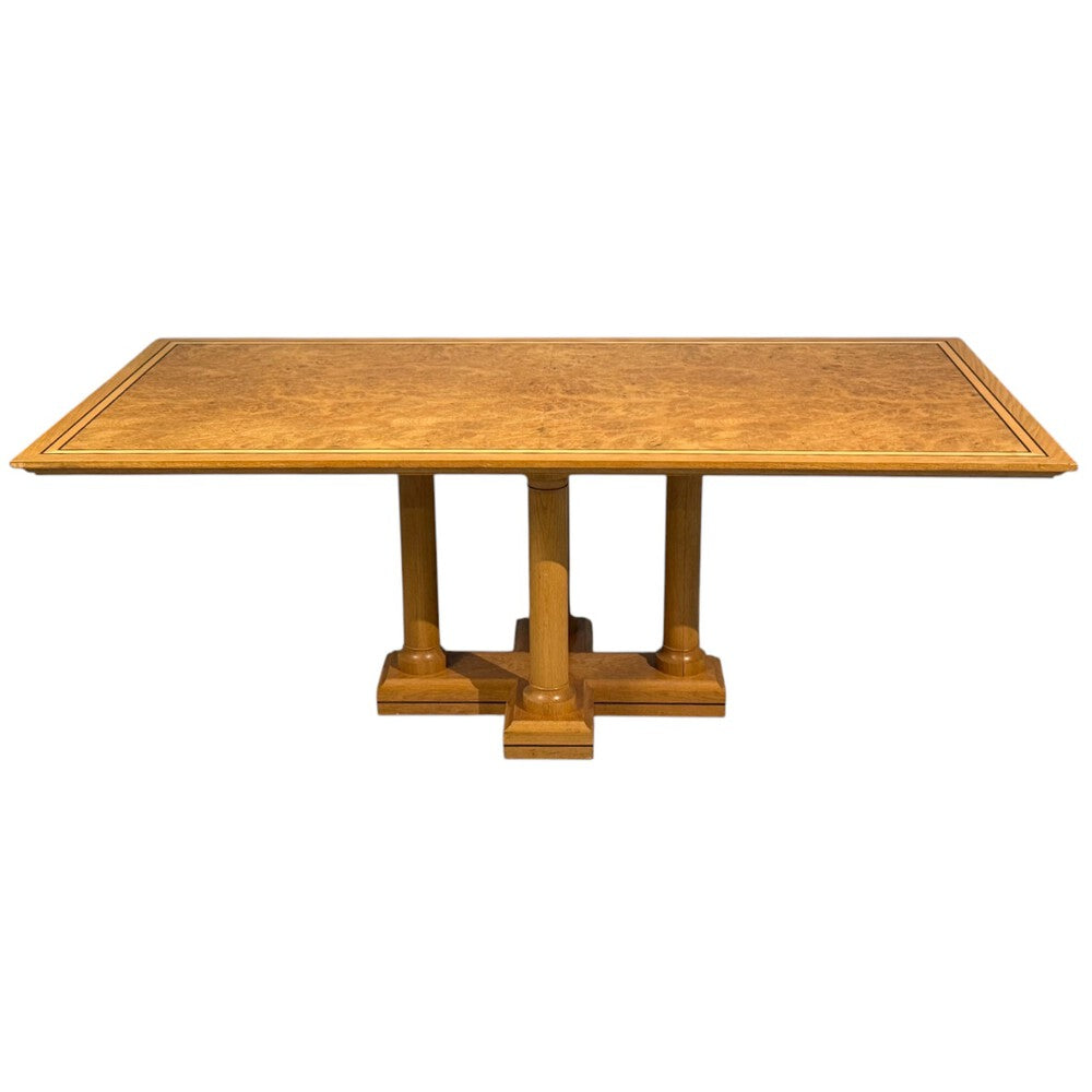 David Linley, Inlaid Dining Table, Burlwood Oak, United Kingdom, 2000s