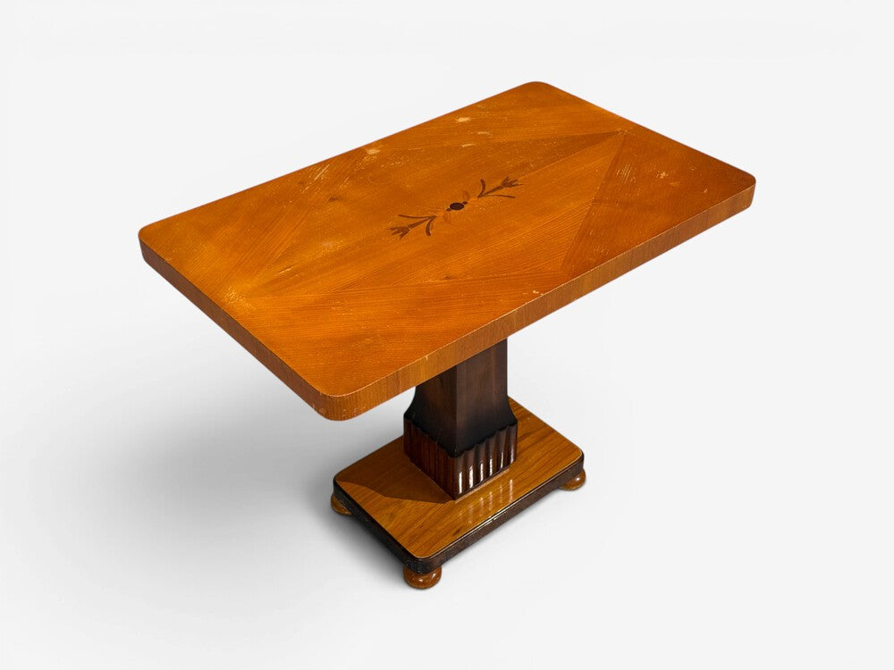 Swedish Art Deco, Inlaid Side Table, Stained Wood, Sweden, 1930s