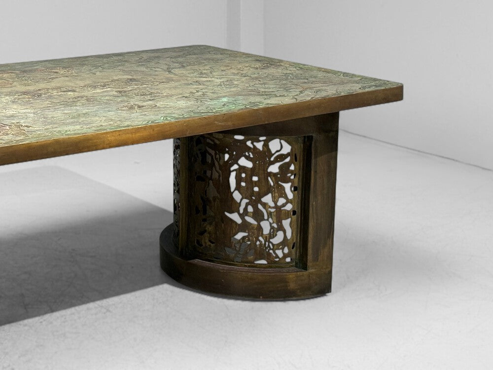 Philip and Kelvin LaVerne, Rare and Important Dining Table, Bronze, USA, 1960s
