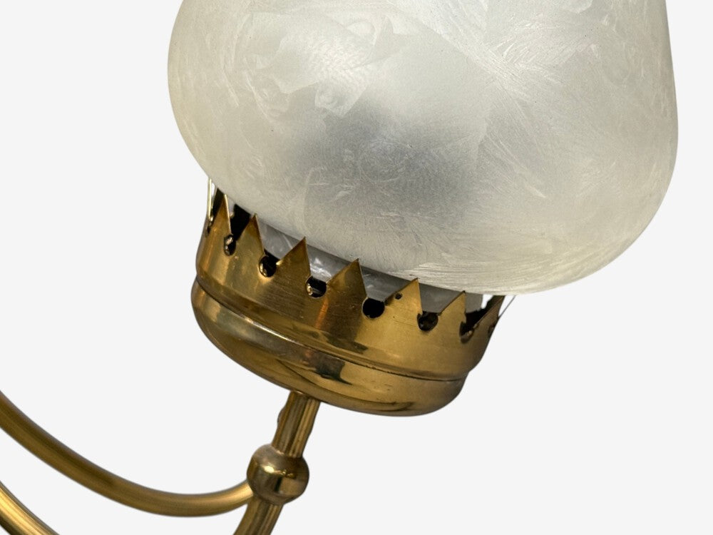 Swedish Modern, Pendant Light, Brass, Glass, Sweden, 1950s