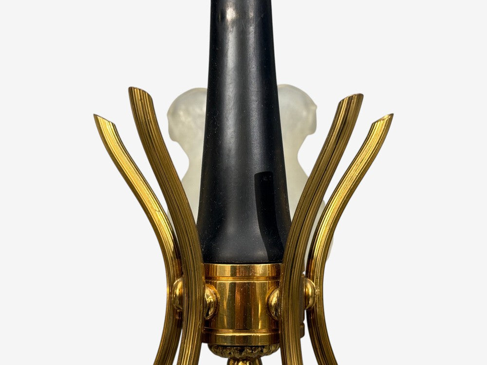 Swedish Modern, Pendant Light, Brass, Glass, Sweden, 1950s