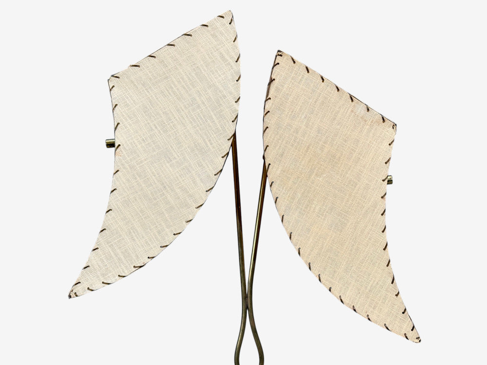 American Modern, Floor Lamp, Walnut, Brass, Vellum, USA, 1950s
