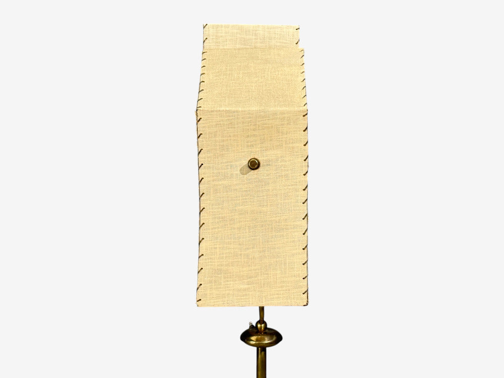 American Modern, Floor Lamp, Walnut, Brass, Vellum, USA, 1950s