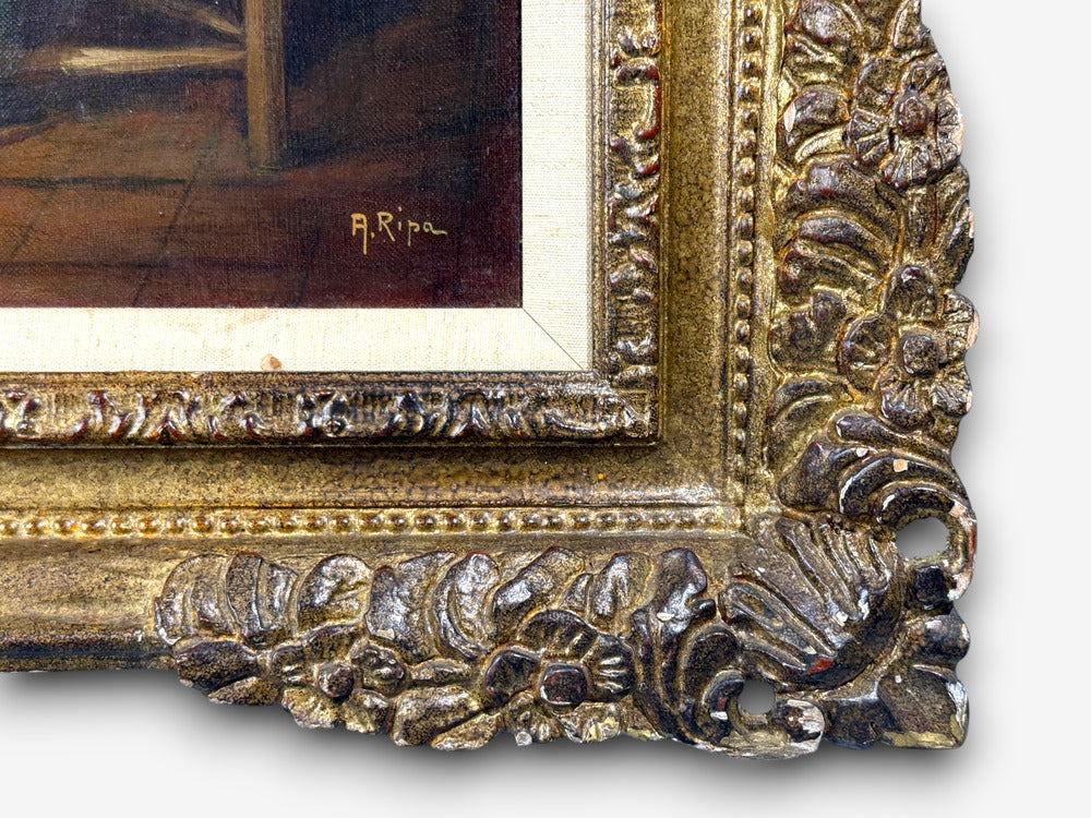 Oil on Canvas, Mother and Child, Signed A. Ripa, France, 19th/20th c.