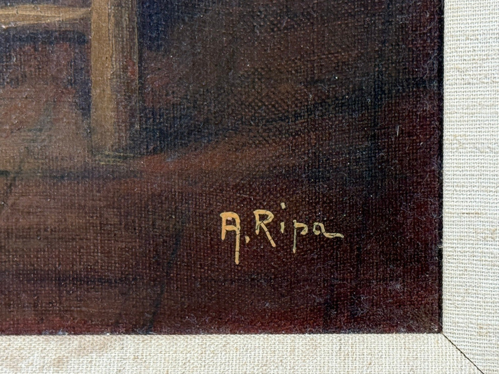Oil on Canvas, Mother and Child, Signed A. Ripa, France, 19th/20th c.