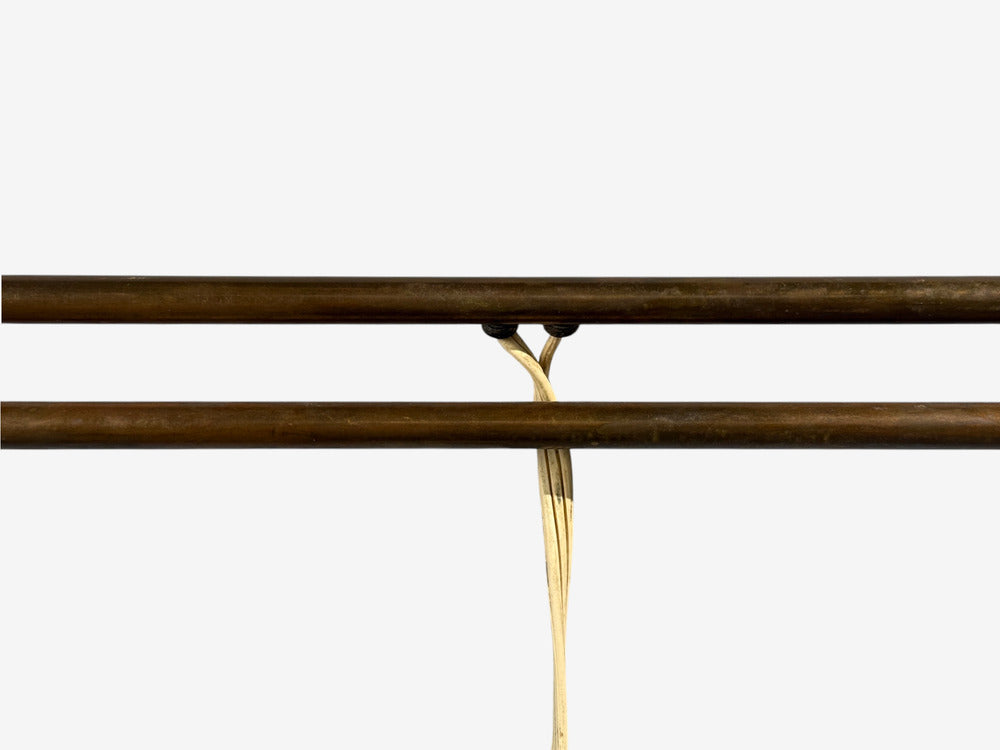 Paavo Tynell Style, Large Double Wall Sconce, Pierced Brass, Finland, 1950s