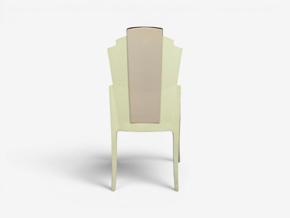 Vladimir Kagan, Mid-Century Modern, Six Eva Dining Chairs, Maroon, USA, 1983