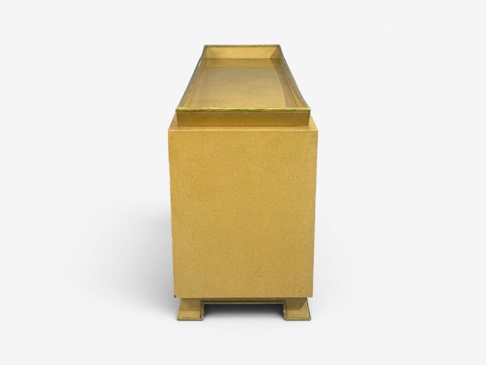 James Mont, Credenza, Yellow Painted Wood, USA, 1950s