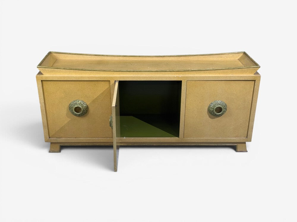 James Mont, Credenza, Yellow Painted Wood, USA, 1950s