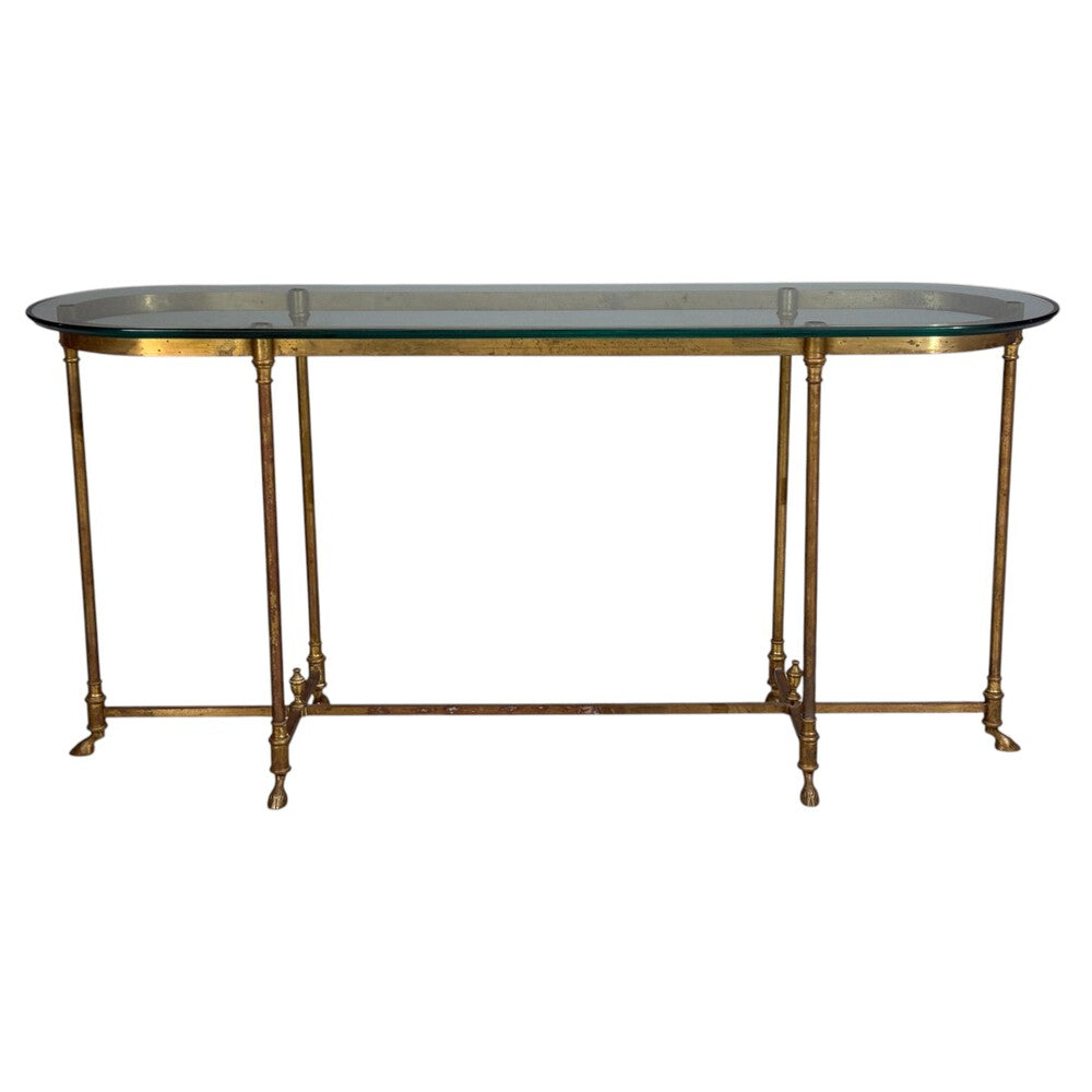 LaBarge, German Modern, Console Table, Brass, Glass, Germany, 1970s