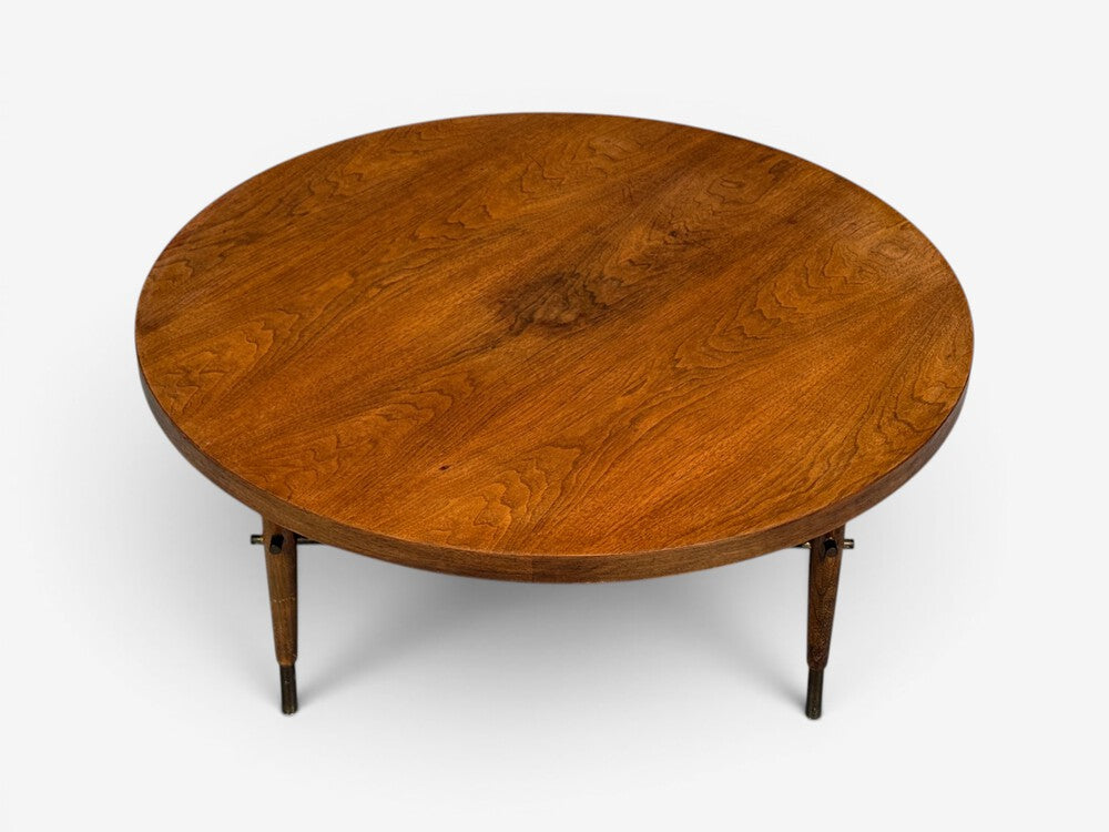 Paul McCobb attr., Coffee Table, Walnut, Brass, USA, 1950s
