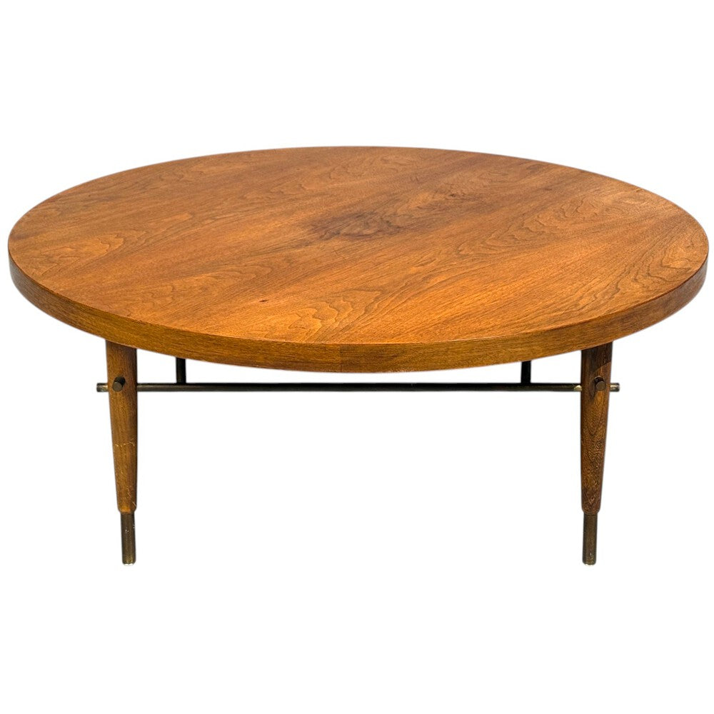 Paul McCobb attr., Coffee Table, Walnut, Brass, USA, 1950s
